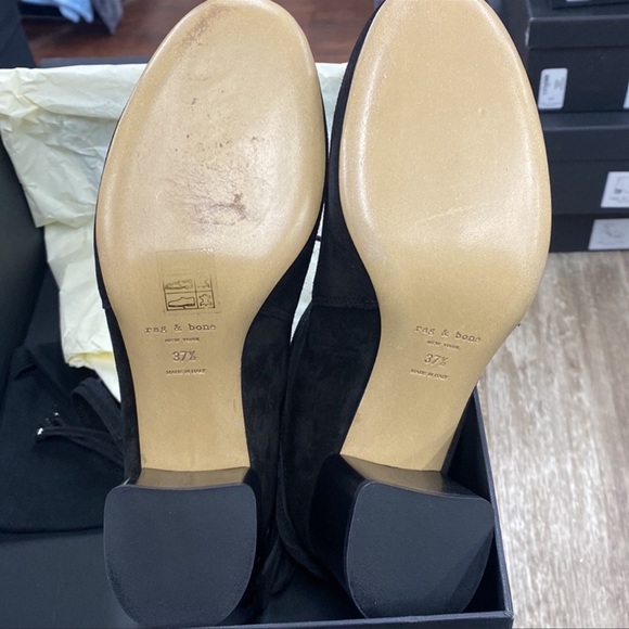 Rag & Bone Dalia II suede ankle booties fringe tie straps black 8.5 - Picture 5 of 6